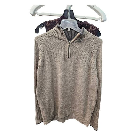 Columbia Quarter Zip Tan Pullover Sweater Mens Size Large - Picture 2 of 7